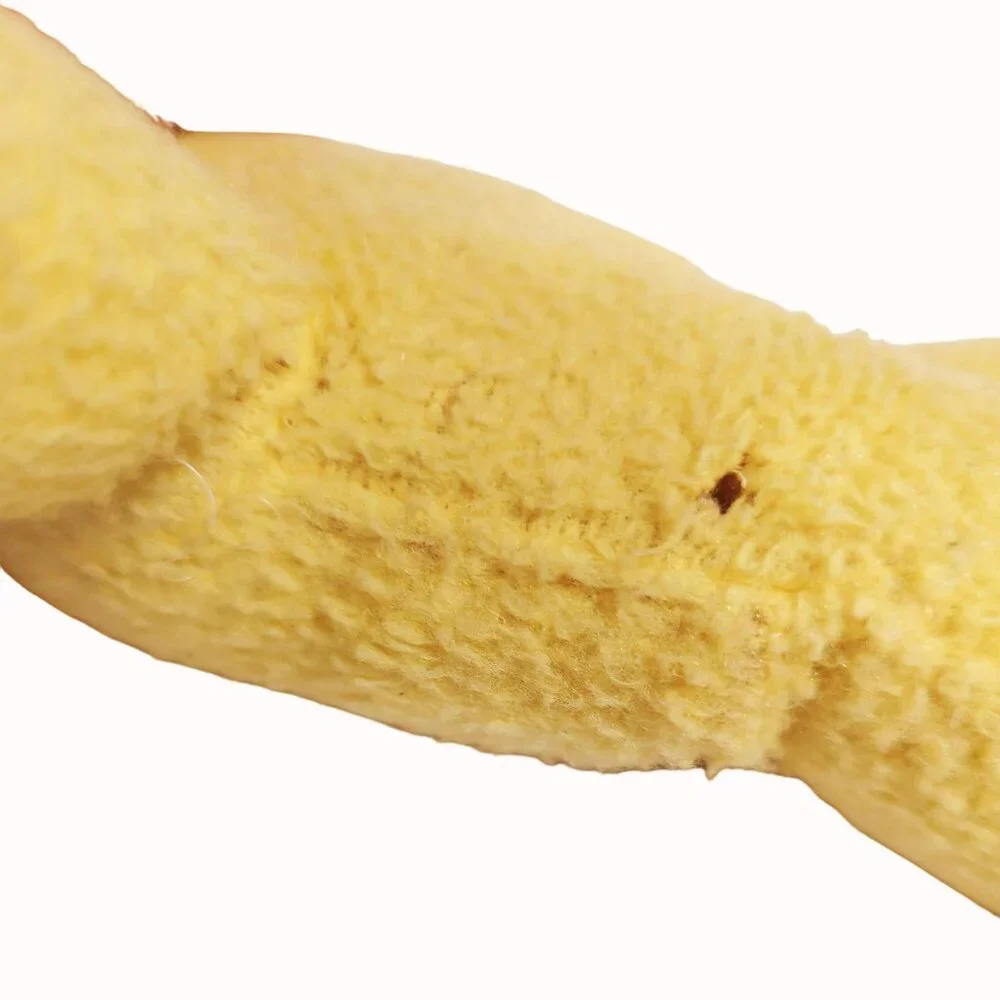 Vintage Yellow Plush Dog With Black Ears Eyes And Red White Scarf - Picture 5 of 7